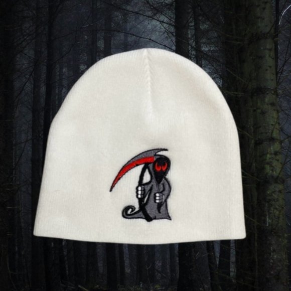 Beanie Hat Grim Reaper Gothic Embroidered Beanie Hat for Men Hats for Women - Picture 4 of 4